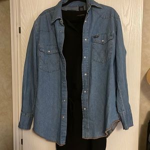Mens denim wrangler button up